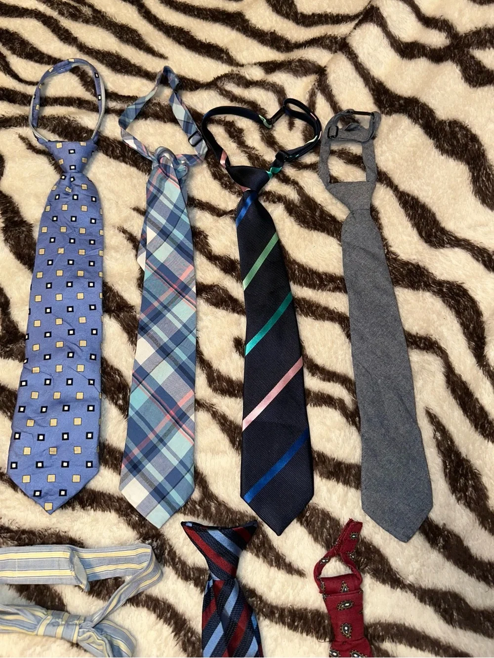 Little Boys Assorted Blue and Red Neck Ties